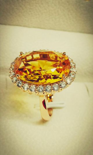 Anillo laminado en oro 18k con Citrino