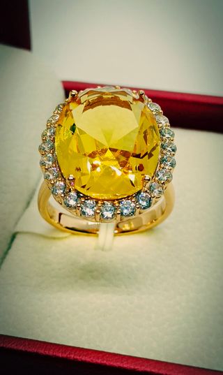 Anillo laminado en oro 18k con Citrino