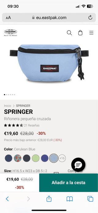 Riñonera Eastpak azul
