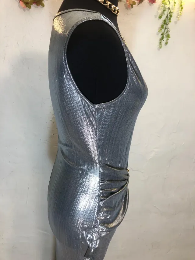 Vestido fiesta plateado