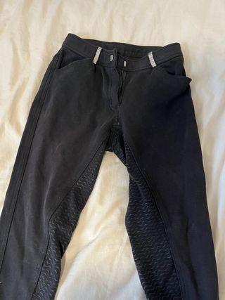 Pantalones de equitación negros con diamantes