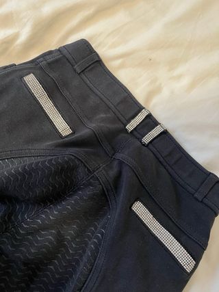 Pantalones de equitación negros con diamantes