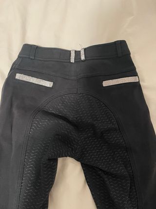 Pantalones de equitación negros con diamantes
