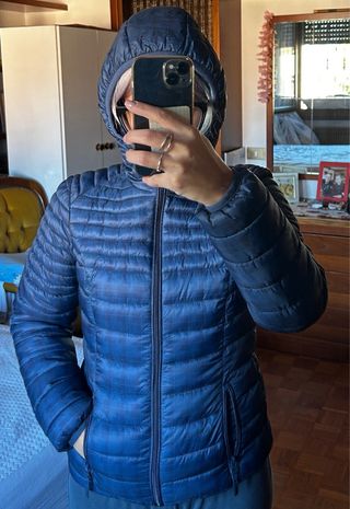 Giubbotto imbottito blu e grigio