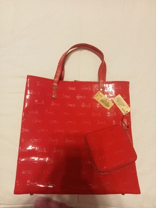 Bolso y cartera Harrods rojo