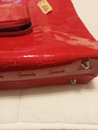 Bolso y cartera Harrods rojo