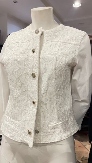 Giacca donna pizzo bianca