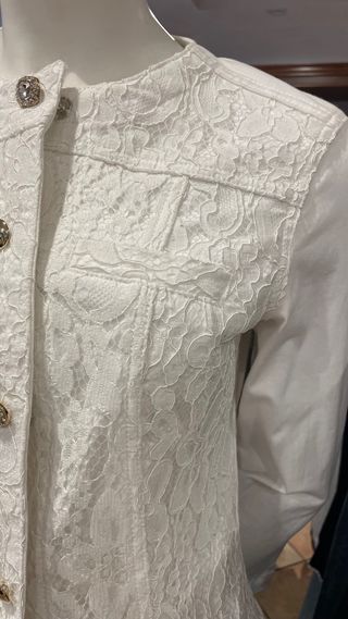 Giacca donna pizzo bianca