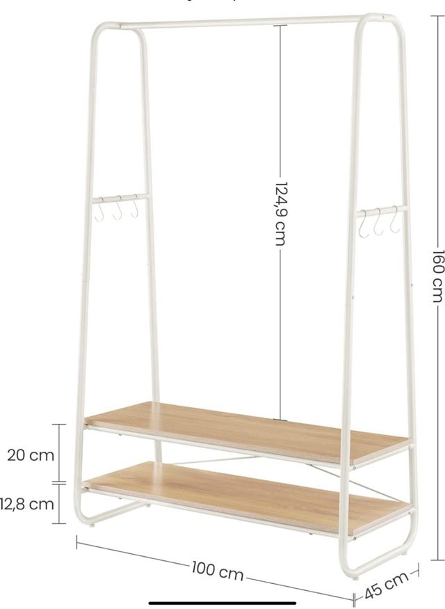 Perchero/burro VASAGLE Metal y maferamader roblet