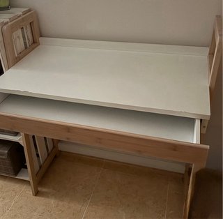Escritorio blanco y madera color roble - jysk.