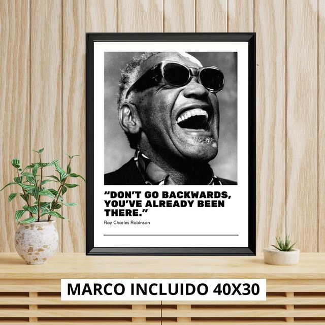 Ray Charles - quadro stampa Musica cornice 40x30