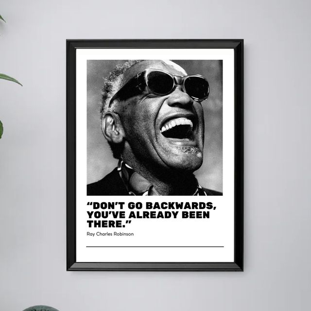 Ray Charles - quadro stampa Musica cornice 40x30
