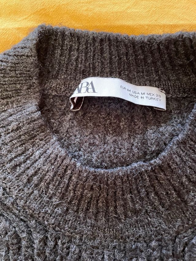 Jersey Zara Invierno Oversize Negro Talla M