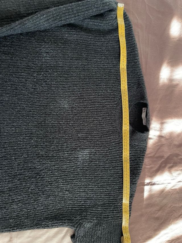 Jersey Zara Invierno Oversize Negro Talla M