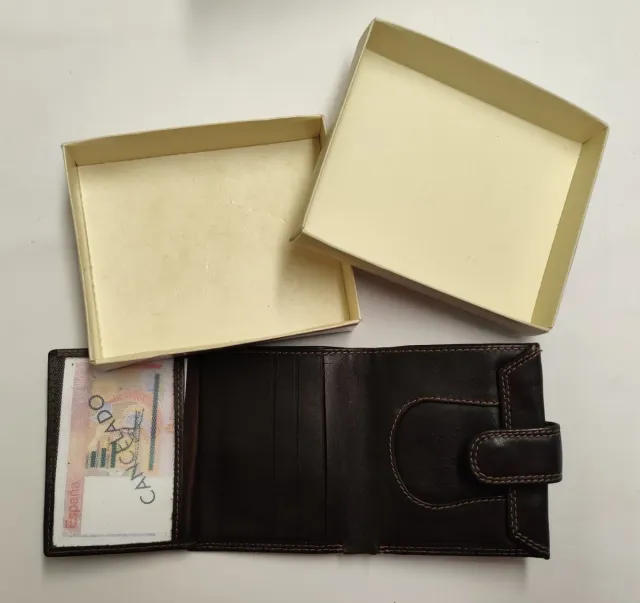 Cartera billetera de piel para hombre