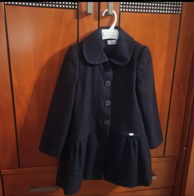 Abrigo paño azul marino niña