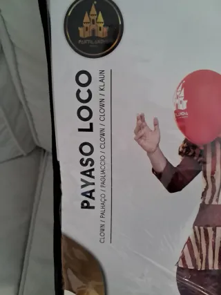 Disfraz Payaso Loco Premium Talla S