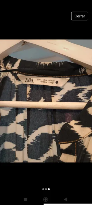 Vestido Zara estampado beige y negro