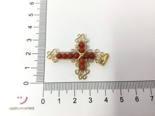 E456693-0 Crucifijo Oro 18K Con Coral