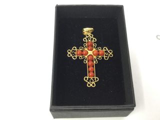 E456693-0 Crucifijo Oro 18K Con Coral