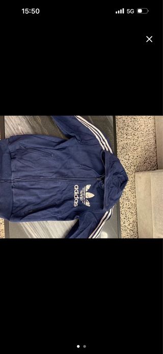 Sudadera Adidas Azul con Cremallera