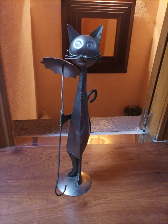 Figura gato metal 55cm