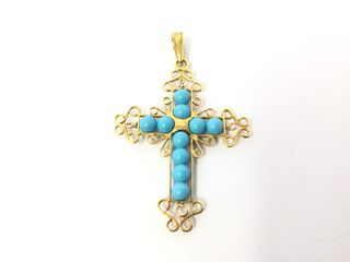 E456692-0 Crucifijo Oro 18K Con Coral