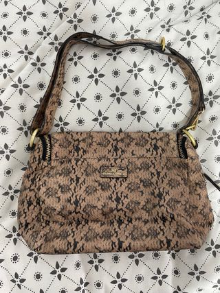 Bolso estampado serpiente marrón y negro