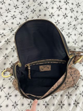 Bolso estampado serpiente marrón y negro
