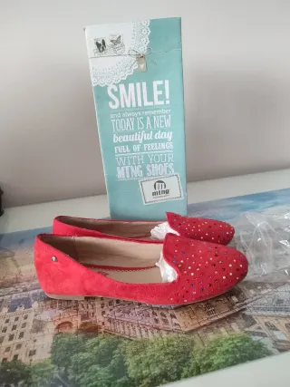 Zapatos planos rojos talla 36