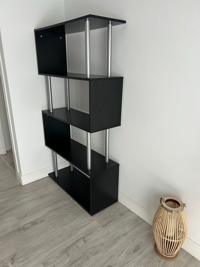 Estantería Negra y Plateada de 5 niveles