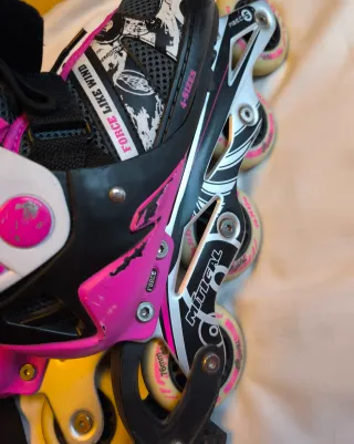 Patines en línea blancos y rosas Oxelo