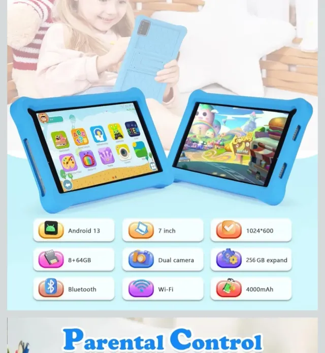 Tablet 7 Azul com Capa Protetora