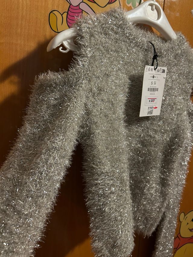 Bershka Jersey Plateado Fiesta Talla S