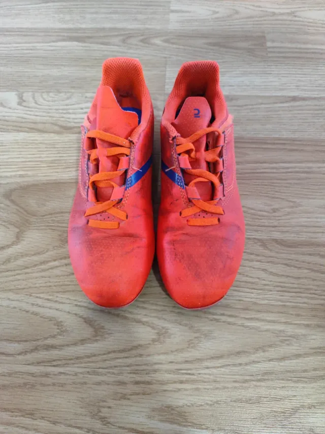Botas de fútbol Talla 34 Naranja y Azul