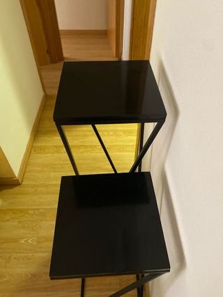 Conjunto mesas auxiliares metal y cerámica