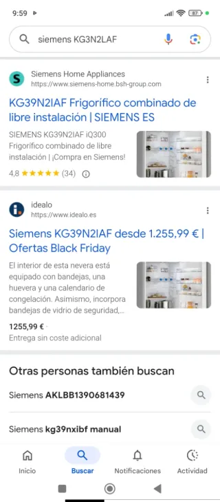 Nevera nueva con tara ( 2m x 60cm )