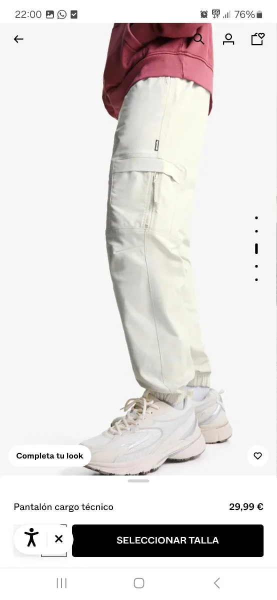 Pantalón Cargo Bershka Beige Talla XS