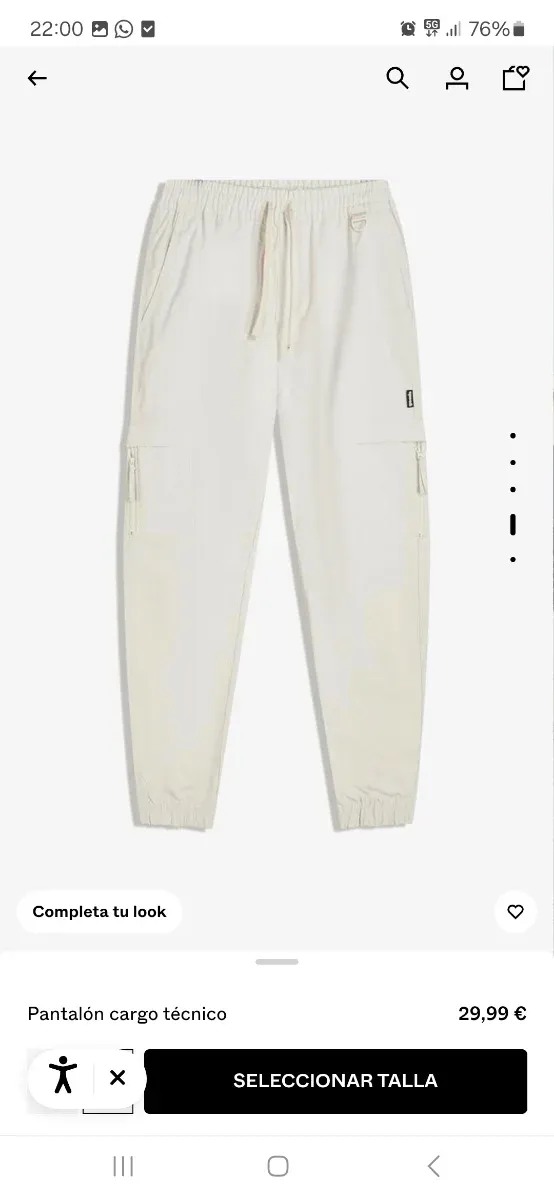 Pantalón Cargo Bershka Beige Talla XS