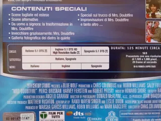 Blu-ray Mrs. Doubtfire película