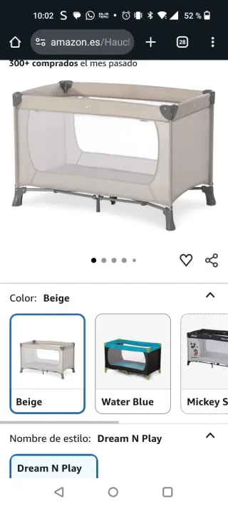 Cuna de viaje Hauck Dream N Play Beige y colchón