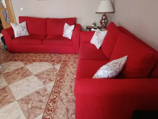Sofá 3 plazas 2 metros rojo