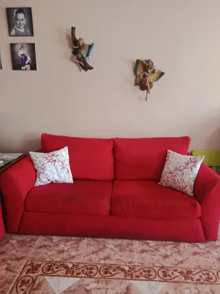 Sofá 3 plazas 2 metros rojo