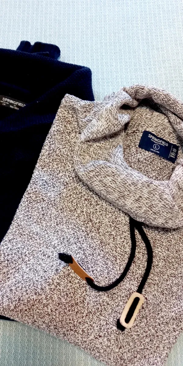 Jersey Springfield Negro y Gris Talla L