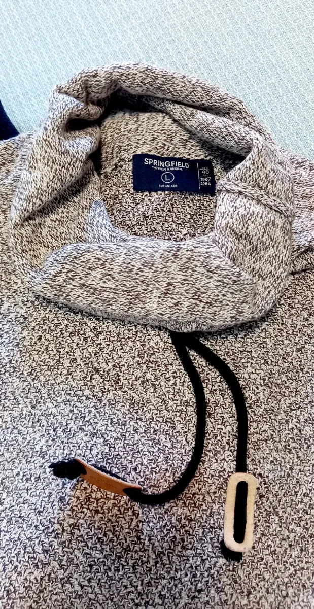 Jersey Springfield Negro y Gris Talla L