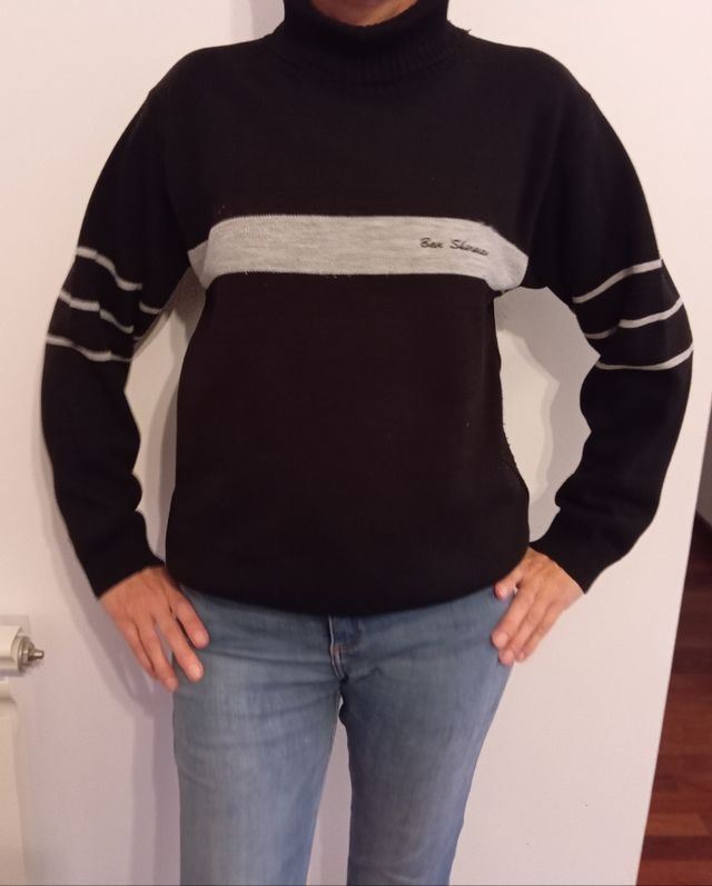 Jersey Ben Sherman Negro y Gris