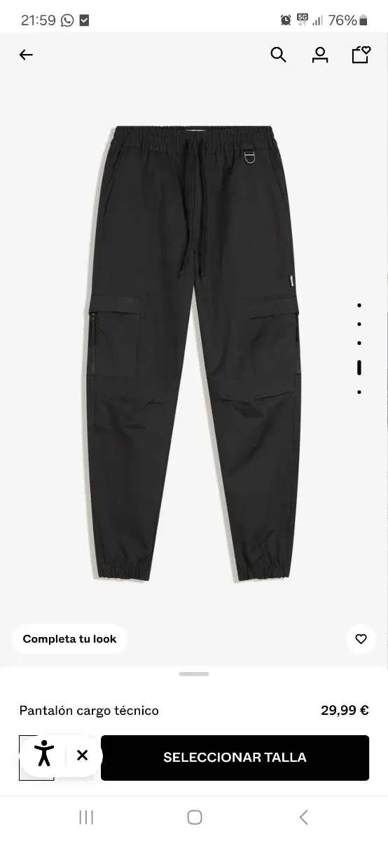 Pantalón cargo técnico Bershka negro