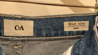 Falda vaquera midi mujer