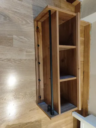 Perchero de madera y metal para entrada abrigos