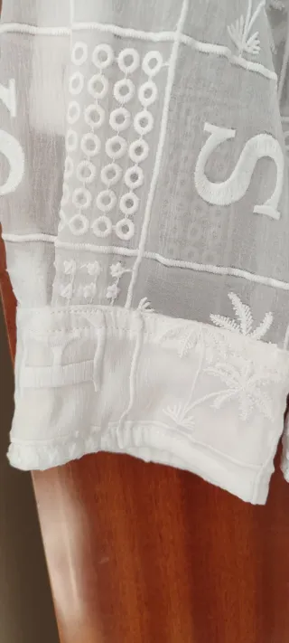 Camisa Guess Branca Transparente Tamanho M Nova